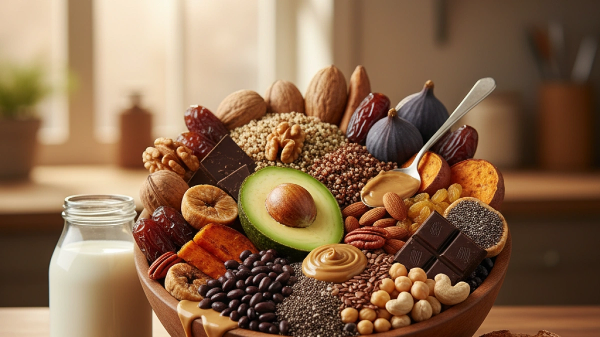 Alimentos veganos altos en calorías para una dieta energética