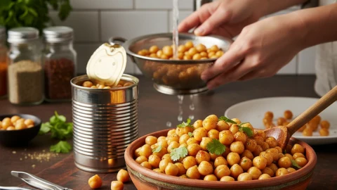 Cómo cocinar garbanzos enlatados fácilmente en casa