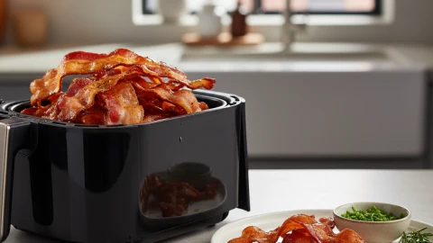 Cómo freír tocino crujiente en una freidora de aire