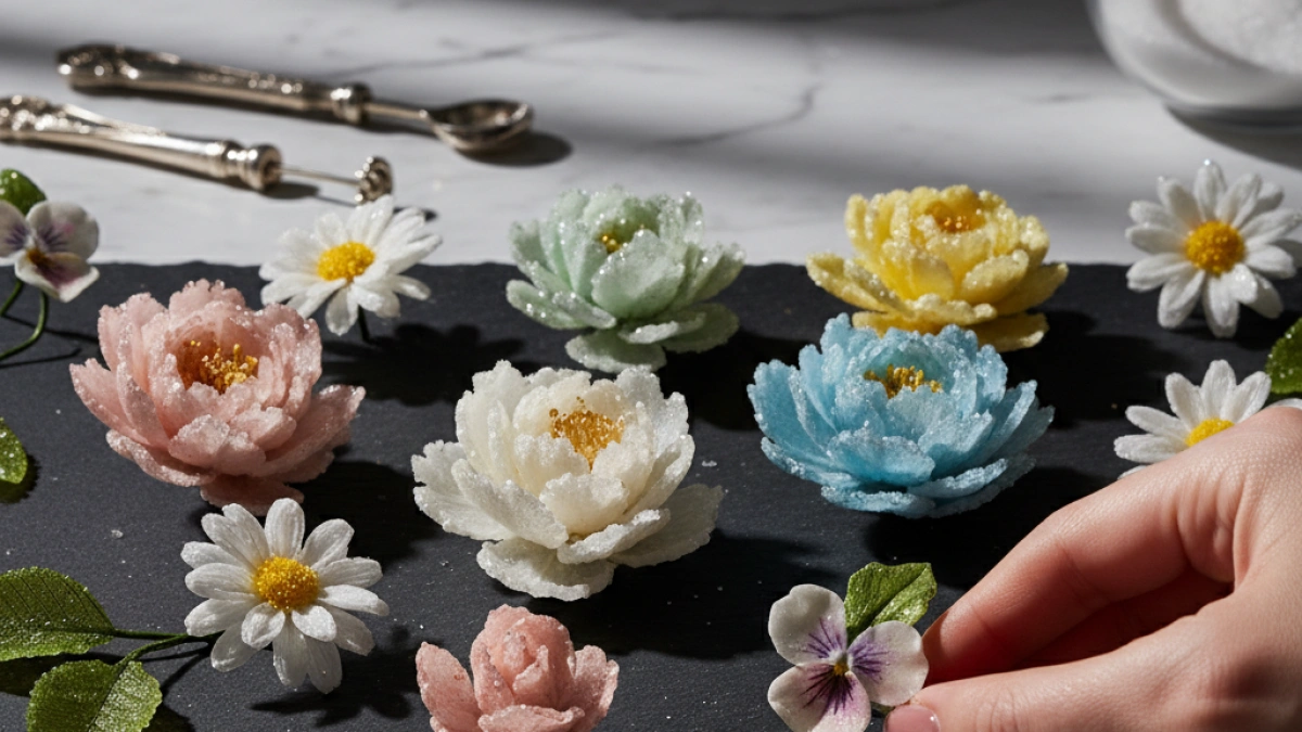 Cómo hacer flores azucaradas para decorar tus postres