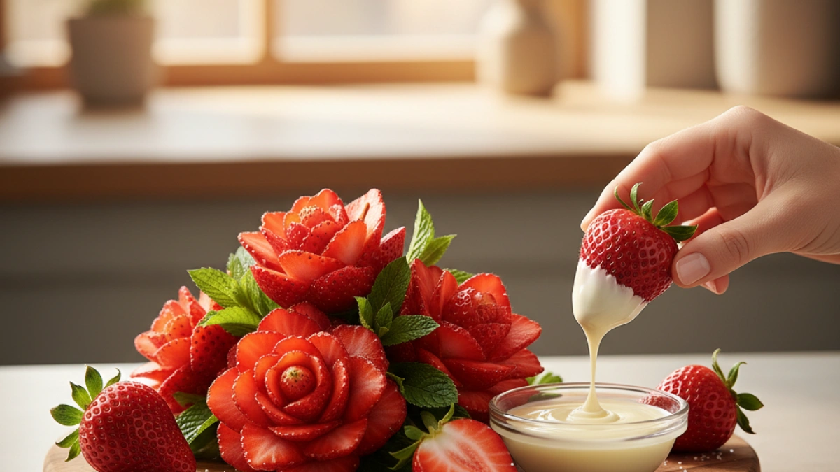 Cómo hacer flores de fresa de forma sencilla y creativa