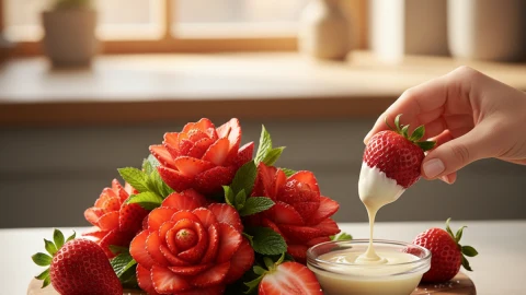 How to make strawberry flowers easily and creatively