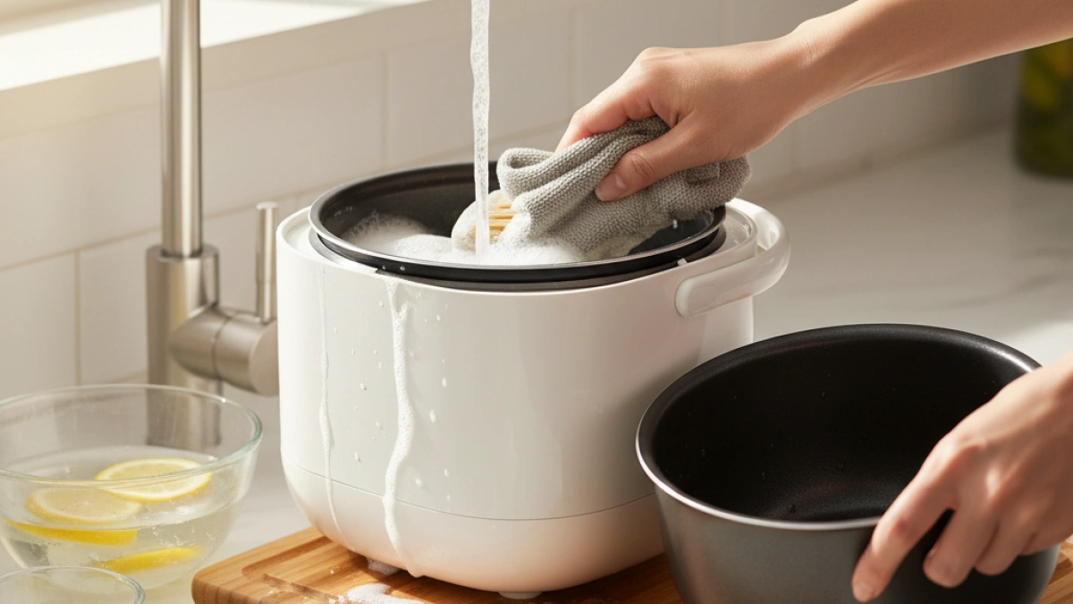 Cómo limpiar fácilmente una olla arrocera en pasos simples