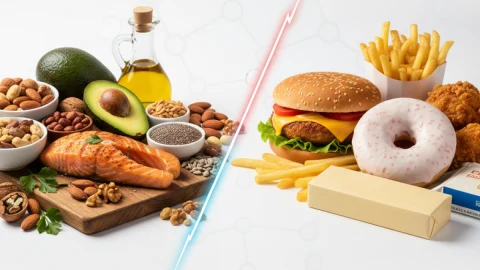 Diferencias entre grasas saludables y grasas no saludables