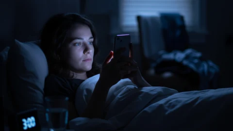 El peligro del uso del celular antes de dormir