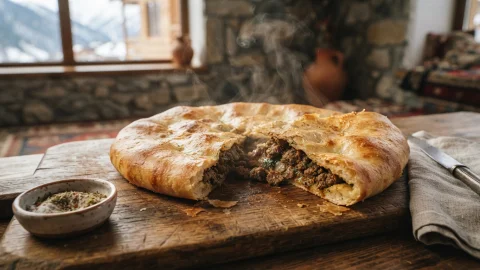 Kubdari: qué es el pan georgiano relleno de carne y cómo se come
