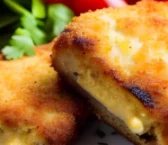Recipe of Breaded breast stuffed with bacon and airfryer cheese.