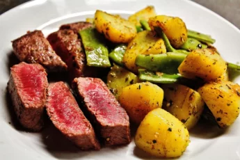 Recipe of Baked sirloin with ham, bacon and Provencal herbs