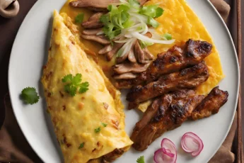 Recipe of Chinese Omelettes with Barbecue Duck