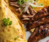 Recipe of Chinese Omelettes with Barbecue Duck
