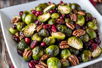 Recipe of Roasted Brussels Sprouts with Cranberries and Pecans
