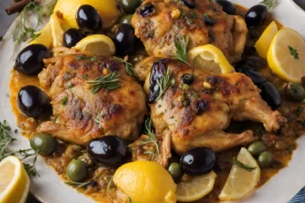 Rezept von Huhn mit eingelegten Zitronen und Oliven