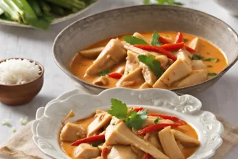 Receta de Pollo al Curry Rojo con Bambú