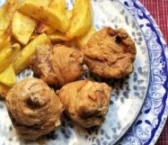 Recipe of Fried chicken with habanera sauce and baked potato garnish
