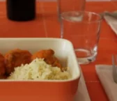 Receta de Albóndigas en salsa de naranja con arroz pilaf