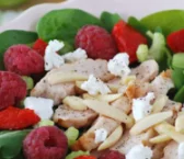 Recipe of Roasted chicken salad with raspberries