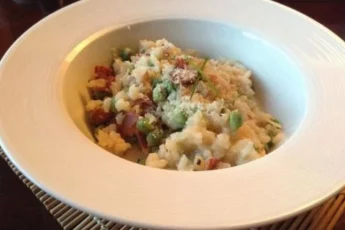 Recipe of Risotto with bacon and peas