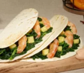 Recipe of Spinach and shrimp taco with chili aioli