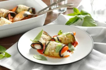 Recipe of Eggplant rolls with fresh cheese