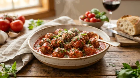 Albóndigas en salsa de tomate: receta casera jugosa