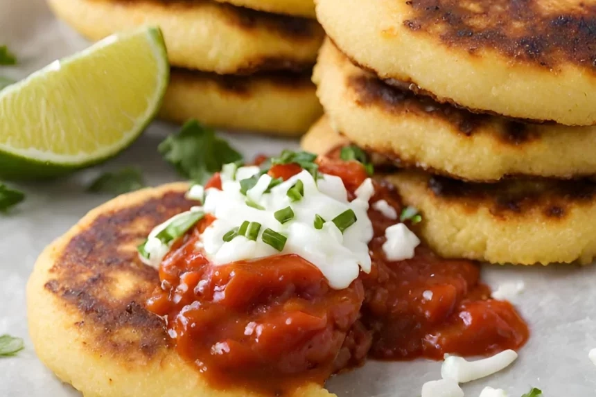 Receta de Arepas Colombianas con Salsa Hogao