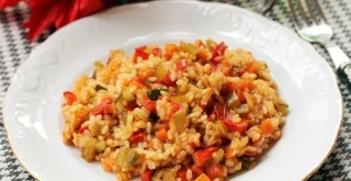 Receta de Arroz con verduras al pimentón