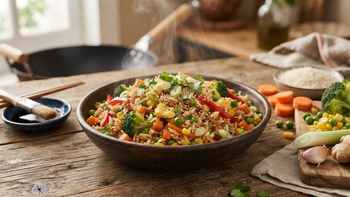 Recipe of Vegetable Fried Rice in a Wok: Fluffy, Crunchy and Ready in 30 Minutes
