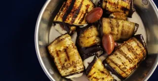 Recipe of Aubergines as a garnish.