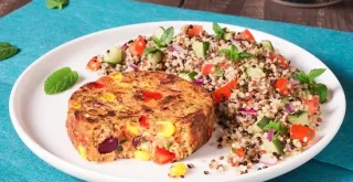 Recipe of Vegetable burger with quinoa tabbouleh