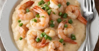 Receta de Camarones y Grits