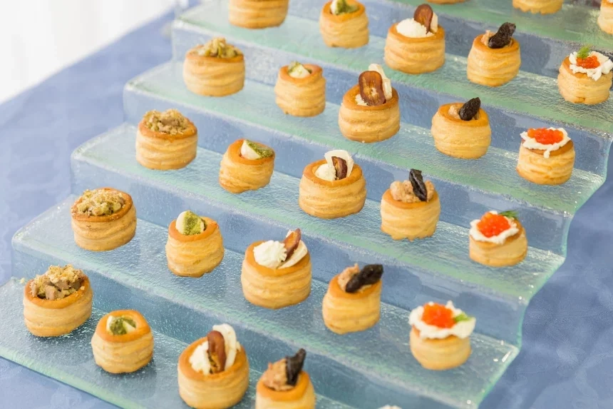 Recipe of Puff pastry and Portobello canapes.