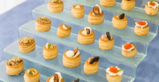 Recipe of Puff pastry and Portobello canapes.