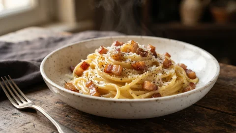 Carbonara auténtica romana: cremosa sin nata en 25 minutos