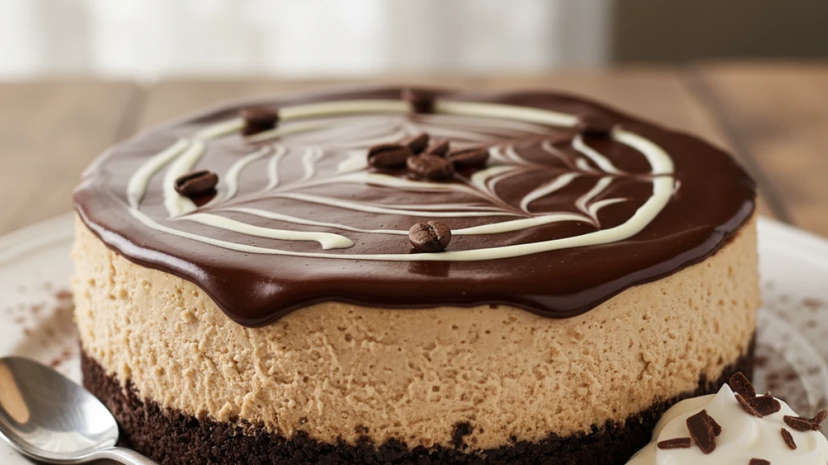 Receta de Cheesecake de café y chocolate (sin horno)