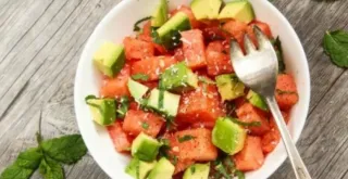 Recipe of Avocado, Watermelon, Anchovy and Yogurt Salad