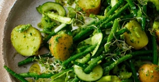 Receta de Ensalada de judías verdes y patatas con pesto