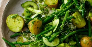 Recipe of Green bean and potato salad with pesto