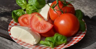 Recipe of Tomato salad with burrata and basil oil