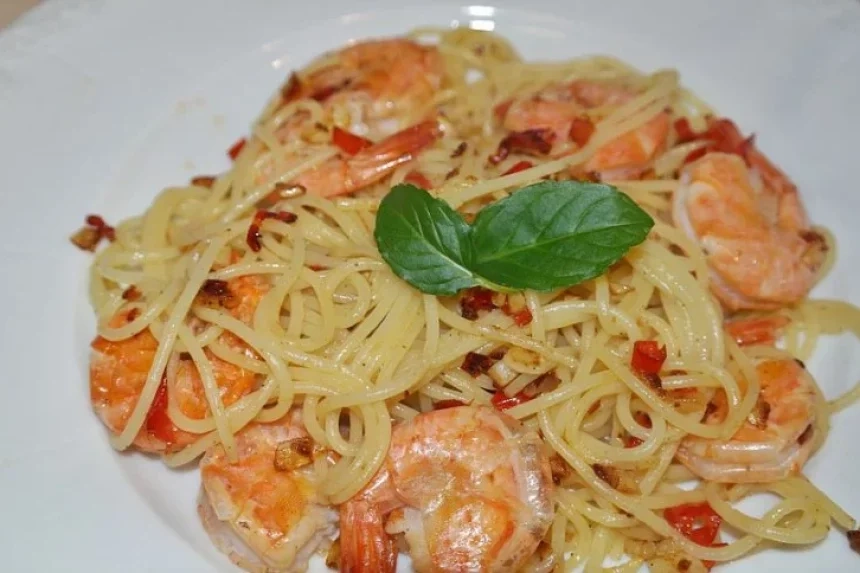 Receta de Fideos con langostinos