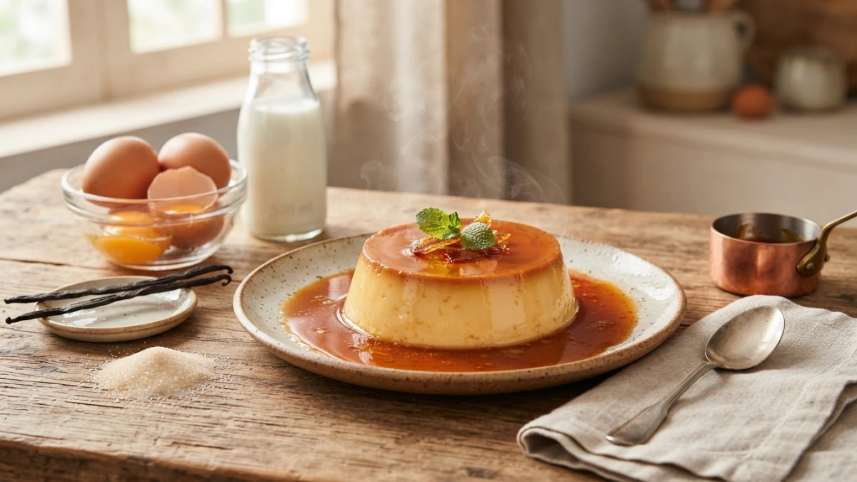 Recipe of Homemade Vanilla Flan: Creamy, Caramel-Topped and Baked in a Water Bath