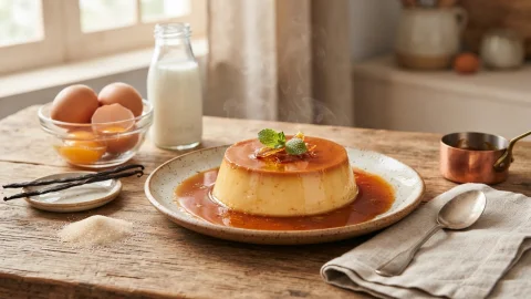 Homemade Vanilla Flan: Creamy, Caramel-Topped and Baked in a Water Bath