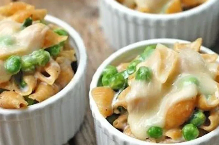 Recipe of Orecchiette gratin with peas