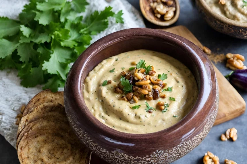 Receta de Kashk-e Bademjan (Dip de Berenjena y Suero)