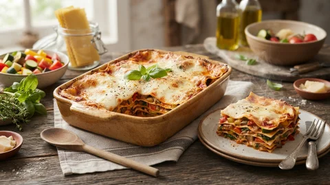 Lasaña de verduras con bechamel: receta vegetariana para triunfar