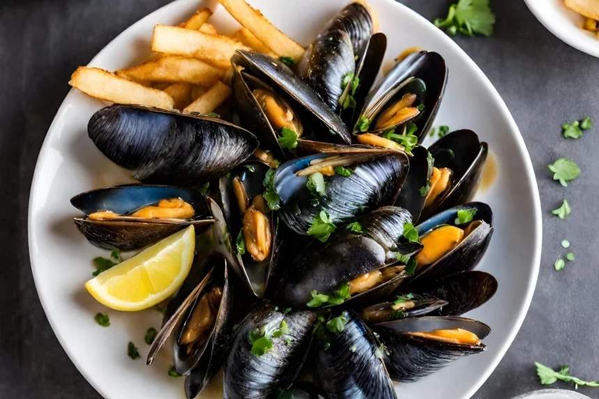 Receta de Mejillones con patatas fritas