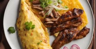 Receta de Omelettes Chinas con Pato a la Barbacoa