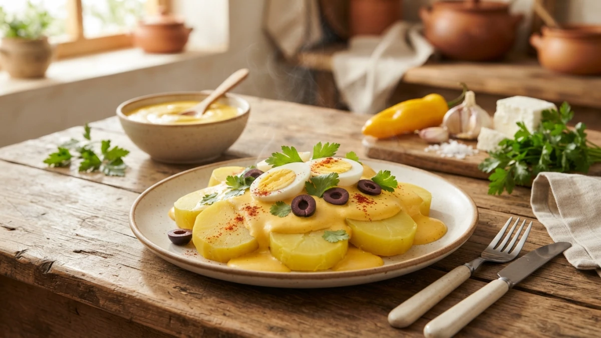 Receta de Papa a la huancaína: receta peruana de papas con salsa huancaína cremosa