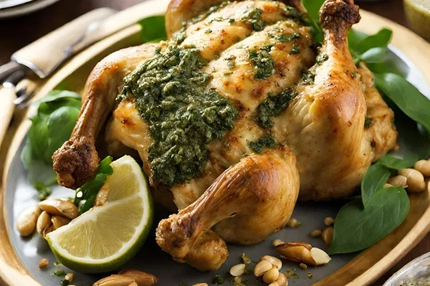 Recipe of Thai Basil Pesto Stuffed Roast Chicken