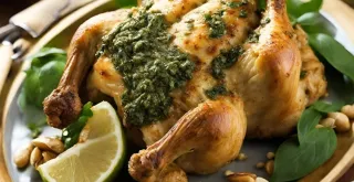 Recipe of Thai Basil Pesto Stuffed Roast Chicken