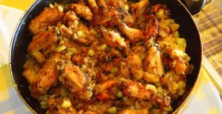 Recipe of Chicken with olives and mushrooms